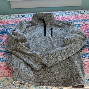 Eddie Bauer Men's Heathered Gray Zip-Up Sweater